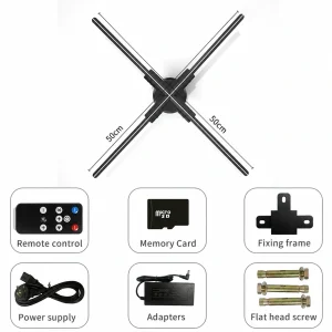 Spin Display 50cm 3D Hologram LED Fan (HD 4-Blade)